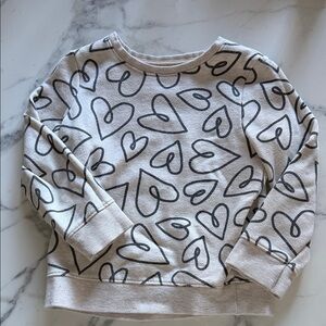 Cat & Jack Heart Print Crew Neck Sweater